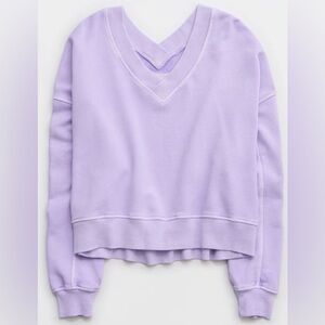 Aerie House Party Sweatshirt Purple Wash XS